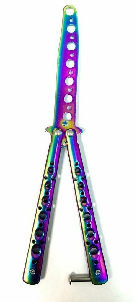 Игрушечное оружие Нож бабочка разноцветный балисонг 13см металл