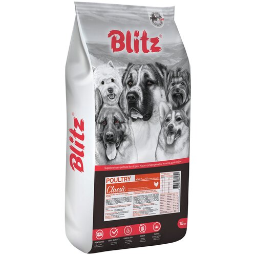 Blitz (Блиц) ADULT DOG POULTRY/корм для взрослых собак Домашняя птица 15 кг