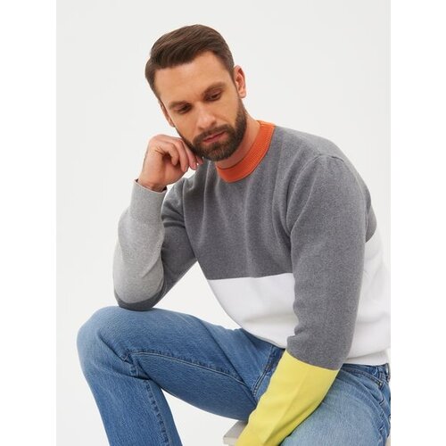 Джемпер color block с круглым вырезом United Colors of Benetton для мужчин 23P-1198K103J-921-EL