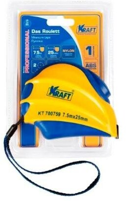 Рулетка 7,5 м (25 мм) автомат. фиксатор Professional KRAFT