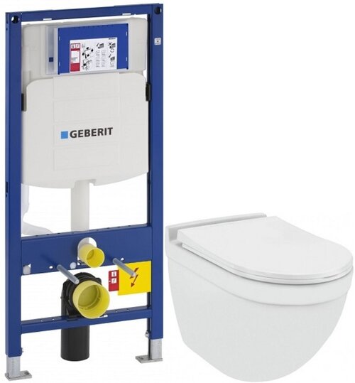 Jaquar Solo SLS-WHT-6953BIUFSM + Geberit 111.300.00.5, микролифт с горизонтальным выпуском белый