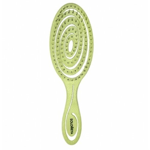 Solomeya Подвижная био-расческа для волос Зеленая /Detangling bio hair brush Green , 1 шт в упаковке