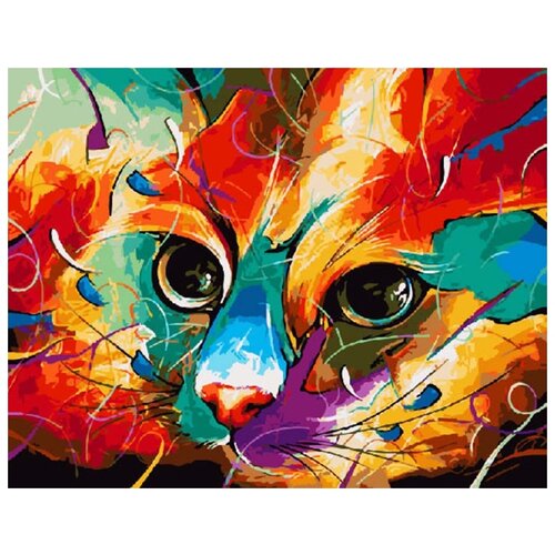 Картина по номерам "Кошечка в абстракции", 40x50 см
