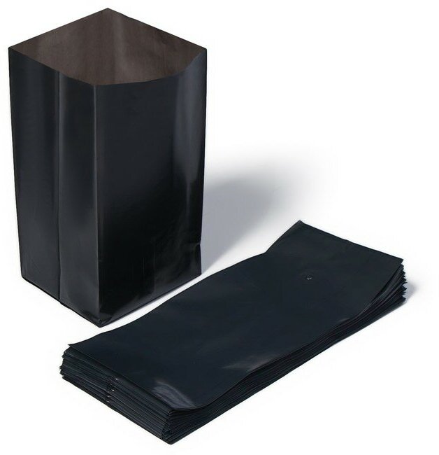 Пакет для рассады, 2 л, 10 × 25 см, полиэтилен толщиной 60 мкм, с перфорацией, чёрный, Greengo, 50 штук