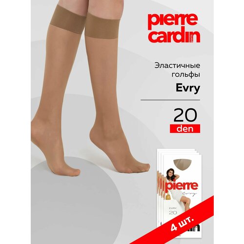 Гольфы Pierre Cardin, 20 den, 4 пары, размер универсальный, бежевый