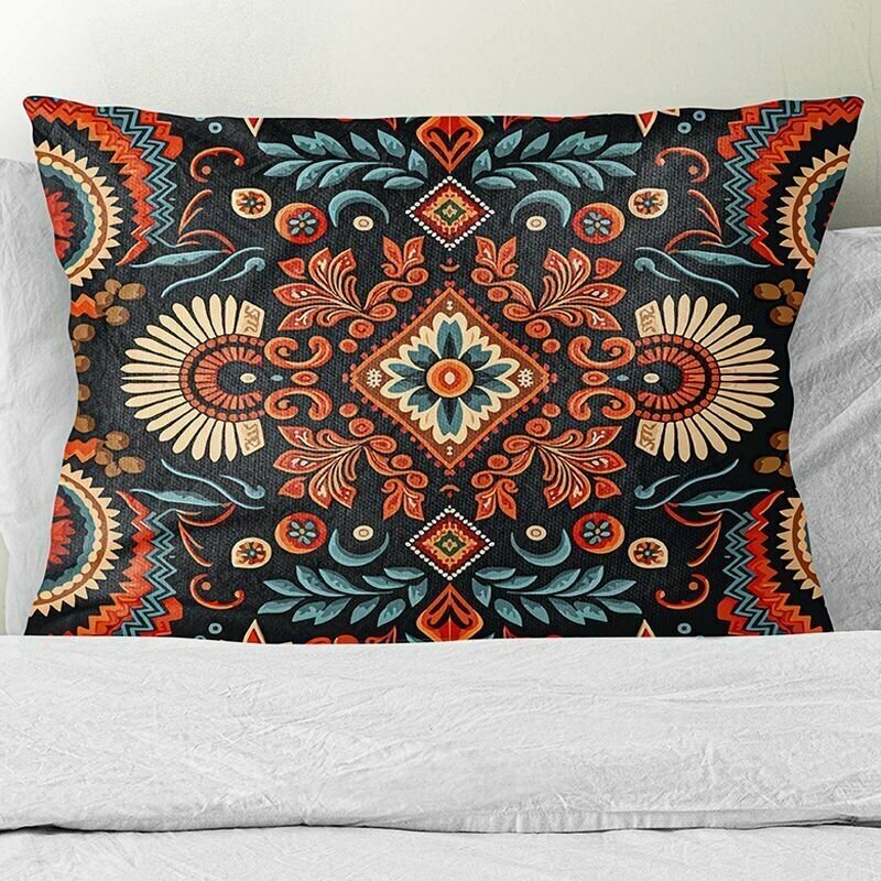 фото Подушка декоративная / Марокканские узоры, велюр / Пчела / 30х50 / подарок / подушка диванная / подушка для интерьера.