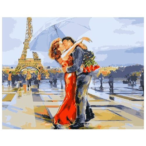 Картина по номерам Любовь Парижа, 40x50 см