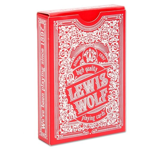 фото Игральные карты "lewis & wolf" для покера, 54 шт. в колоде, красная рубашка, jumbo index miland