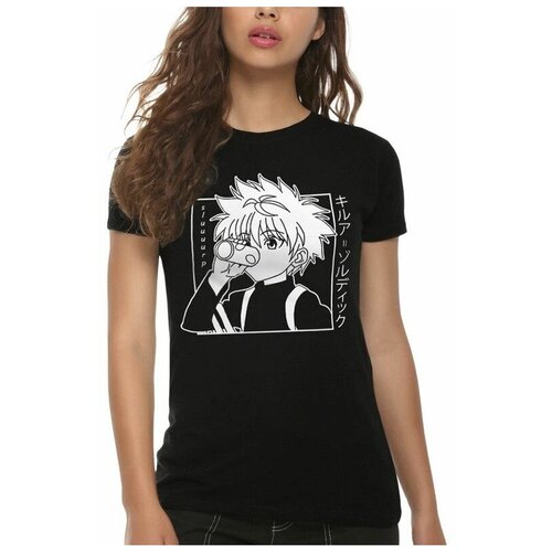 Футболка Design Heroes Аниме Hunter x Hunter - Киллуа Женская Черная XL