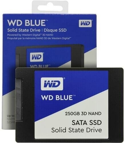 жесткий диск SSD 250ГБ, 2.5", SATA III, Western Digital Blue 3D, WDS250G2B0A - фото №12