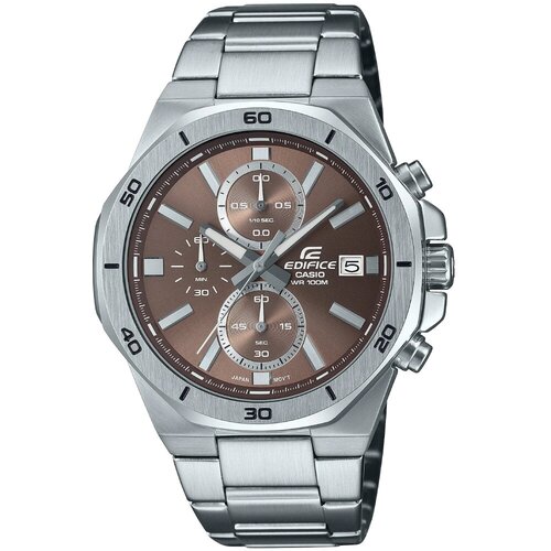 Наручные часы CASIO Edifice EFV-640D-5A, серебряный, коричневый