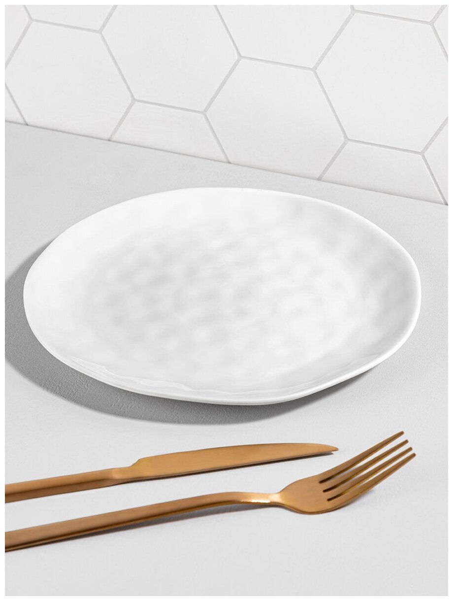Тарелка для закуски 21х21х1,7 см Elan Gallery Консонанс, белая глянец