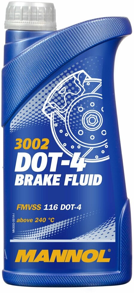 Тормозная жидкость Mannol 3002 DOT-4 Brake fluid 910 гр.