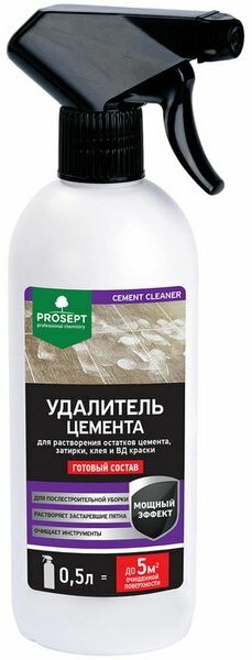 Удалитель цемента Cement Cleaner, готовый раствор, 0.5л