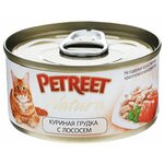 Корм для кошек Petreet (0.07 кг) 24 шт. Natura Куриная грудка с лососем - изображение