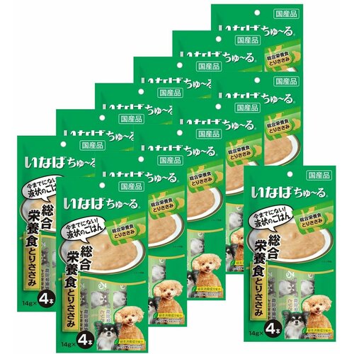 Лакомство для собак Inaba Churu Пюре для общего поддержания здоровья, куриное филе 14г*4шт х 12шт.