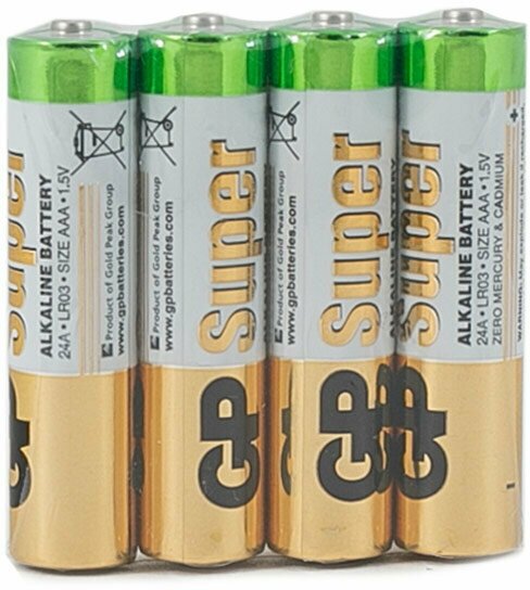 Батарейка AAA - GP Super Alkaline 24A (4 штуки) 24ARS-2SB4