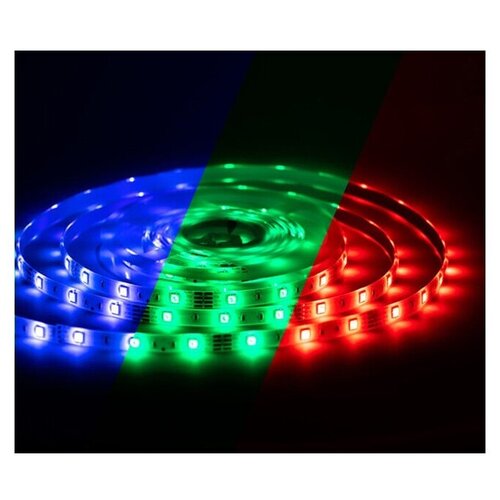 Комплект светодиодной ленты SMD 5050, 30 LED, 12 В, 7.2 Вт, 420 лм, IP65, RGB, 5 м