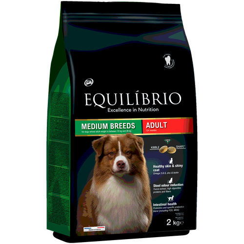 EQUILIBRIO ADULT DOG MEDIUM BREEDS для взрослых собак средних пород с мясом птицы (2 кг)