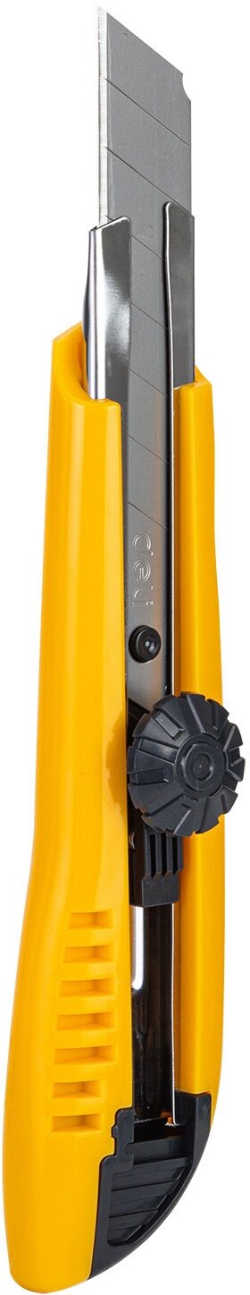 Нож канцелярский Deli E2043 шир. лез.18мм фиксатор усиленный сталь ассорти блистер