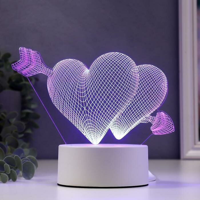 RISALUX Светильник "Сердца" LED RGB от сети 9,5х18х15 см RISALUX