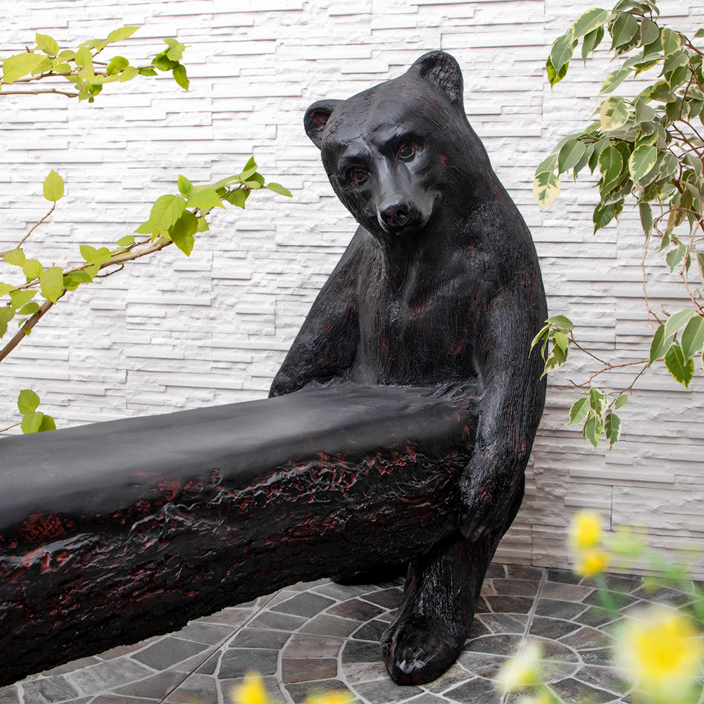 Садовая скамейка BOGACHO Медведи Два товарища коричневого цвета ручная работа - фотография № 4