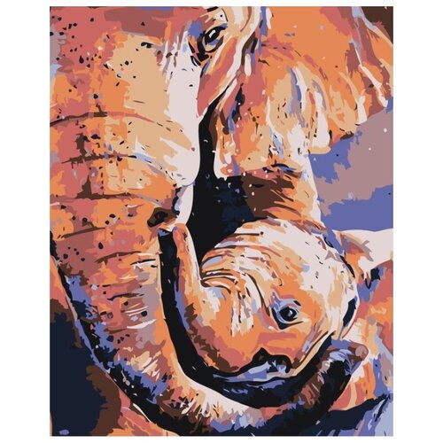 Картина по номерам Слониха со слонёнком, 40x50 см детская футболка мама слониха со слонёнком 164 темно розовый