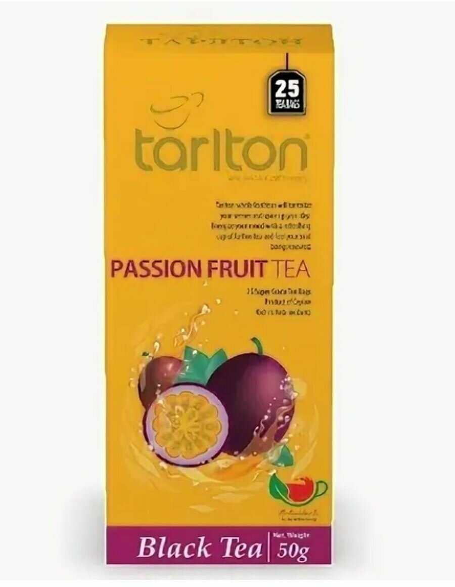 Tarlton Чай чёрный Плод страсти 25пакетов - фотография № 3
