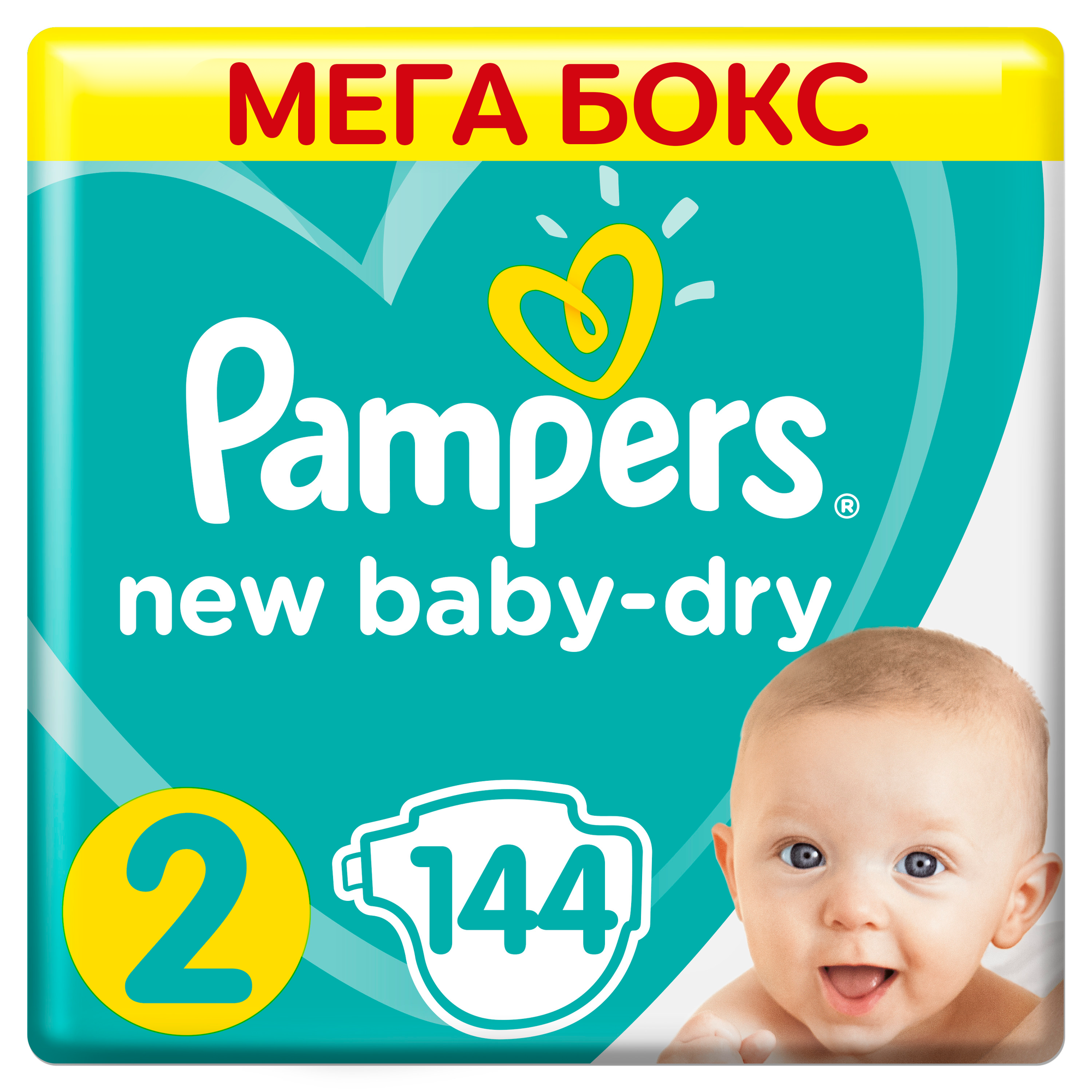Pampers подгузники New Baby Dry 2, 4-8 кг, 144 шт., белый