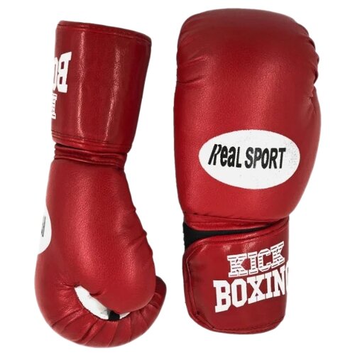 фото Боксерские перчатки realsport kick boxing красный 8 oz