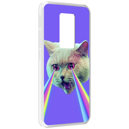 Чехол MyPads кот с радугой в глазах для Motorola Defy 2021 задняя-панель-накладка-бампер чехол mypads тигр в глазах для motorola defy 2021 задняя панель накладка бампер
