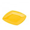 Набор тарелок одноразовых квадратных плоских, желтые, 6 штук (18 см) - изображение
