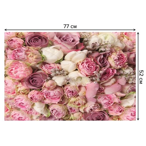 фото Коврик противоскользящий joyarty "розовый букет" для ванной, сауны, бассейна, 75х45 см