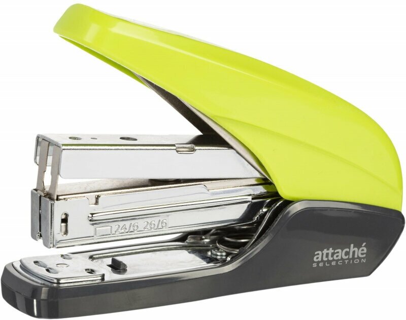 Attache Selechion Степлер, для скоб №24/6, 26/6, до 25листов, энергосберегающий, салатовый