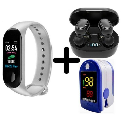 Умные часы BandRate Smart BRSM333PLBW-SET5 с беспроводными наушниками и пульсометром счетчиком калорий 515000₽