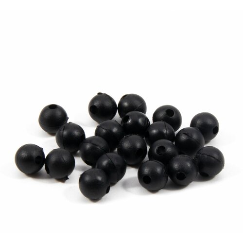 Бусина фидерная Namazu Soft Beads, PVC, d-7 мм, круглая, цв. черный (20 шт.)