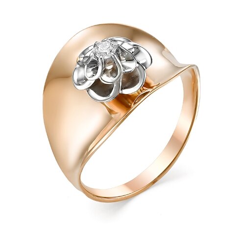 фото Золотое кольцо из красного золота с бриллиантом 1-106-696 master brilliant