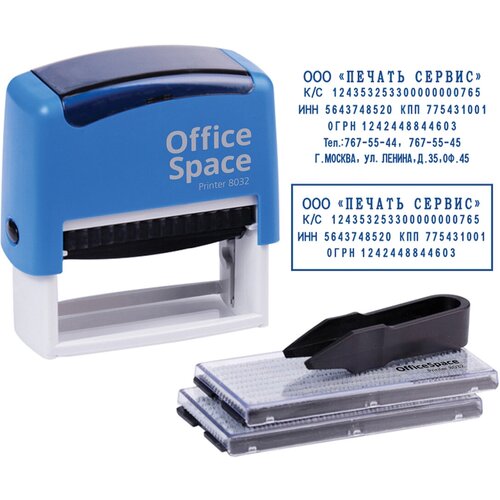 Штамп самонаборный OfficeSpace (6 строк, 70x32мм) (BSt_40513) самонаборный штамп 4 строки