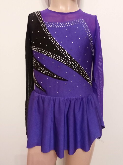 Платье размер 122-128, фиолетовый, черный