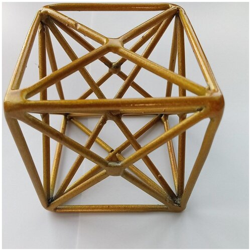 Куб Метатрона золотистый оберег в авто