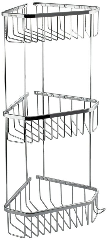 фото Полочка угловая, пятиугольная, тройная, 18 см, из нержавеющей стали Санакс 75044