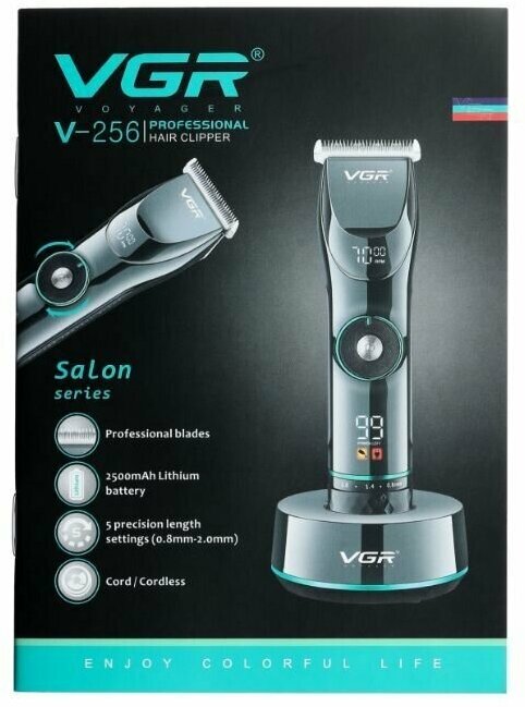 Профессиональная машинка для стрижки волос, бороды и усов VGR V0256 - фотография № 13