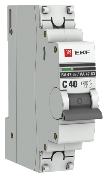 Автоматический выключатель EKF ВА 47-63 1P (C) 4,5kA