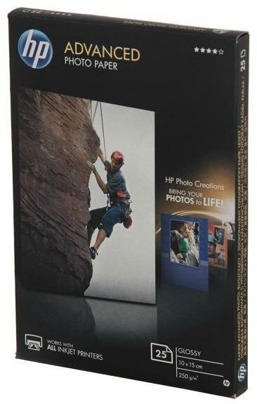 HP Q8691A Усовершенствованная глянцевая фотобумага для печати без полей, Advanced Glossy Photo Paper borderless, 250 г/м2, 10 х 15 см, 25 л.