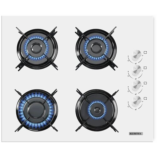 Газовая варочная панель закаленное стекло KUMTEL LUXELL LX-40TAHDF 60 см комплект жиклеров для баллонного газа белый 1100000₽