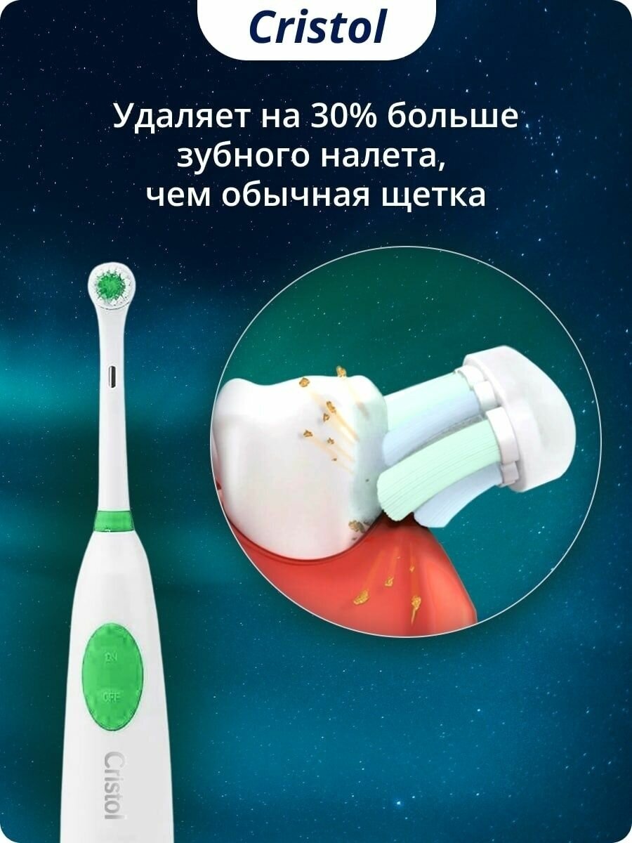 Электрическая зубная щетка с насадками на батарейках - фотография № 2