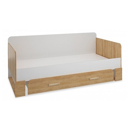 фото Кровать детская stolline сити стл.336.07 односпальная, размер (дхш): 194.5х96 см, спальное место (дхш): 190х90 см, каркас: лдсп, цвет: бело-серый/дуб небраска