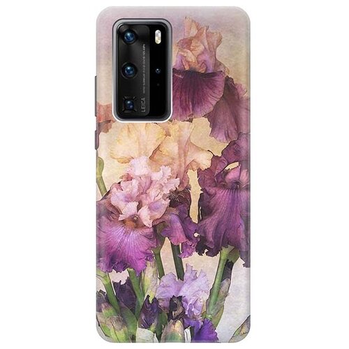 фото Re:pa чехол - накладка artcolor для huawei p40 pro с принтом "фиолетовые цветы"