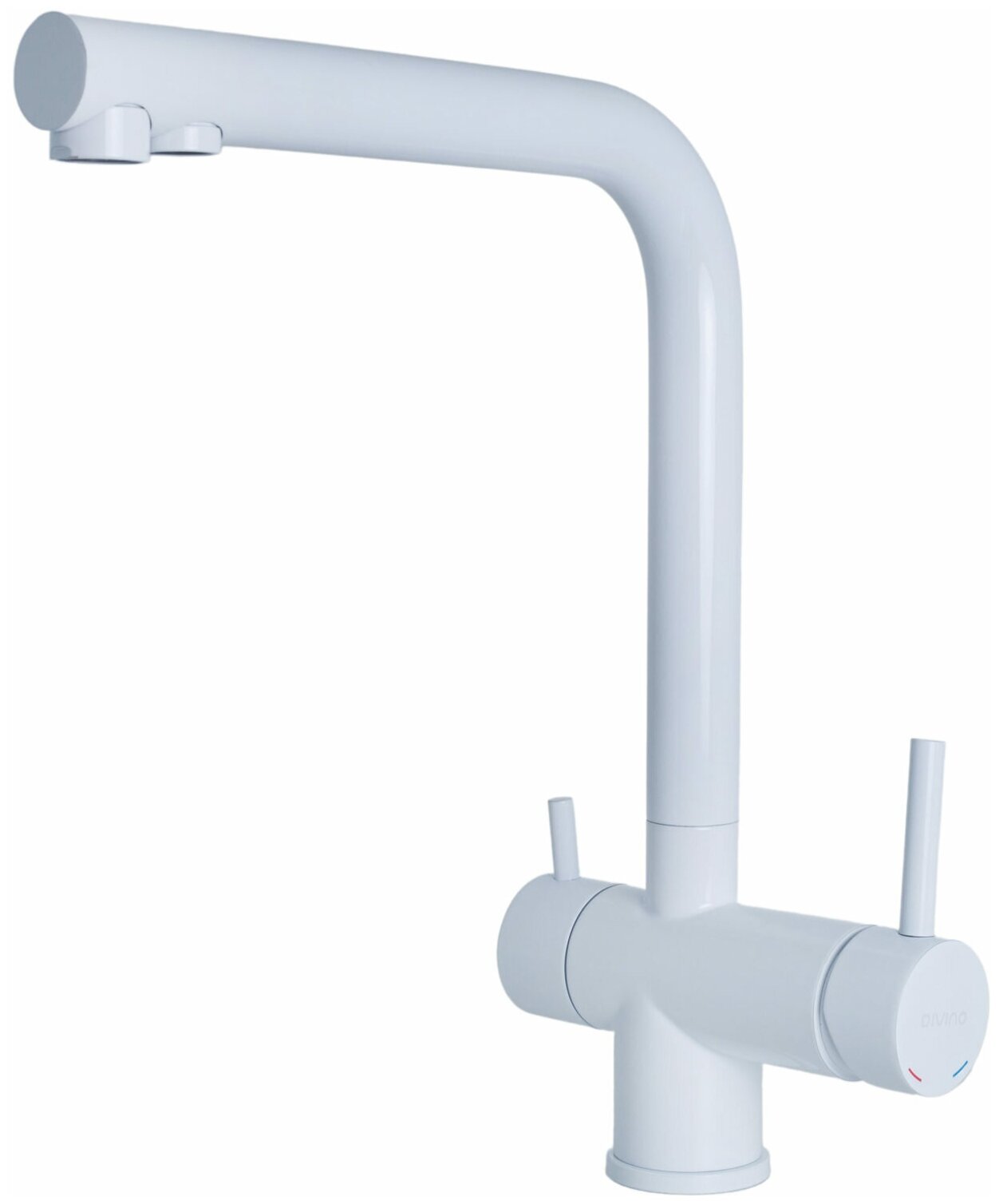 Смеситель DIVINO LUX для кухни бок.D40мм с перек.д/пит.воды нерж.белый. ZG7275675W-M7758