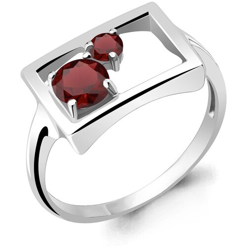 фото Серебряное кольцо aquamarine а6933903 с гранатом, размер 18,5 diamant-online